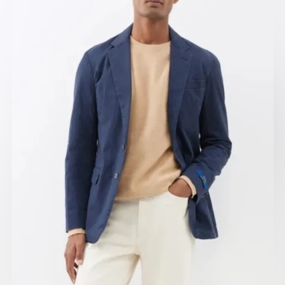 Polo Ralph Lauren Single-breasted cotton-blend Chino Jacket Blazer Navy Sz M NWT